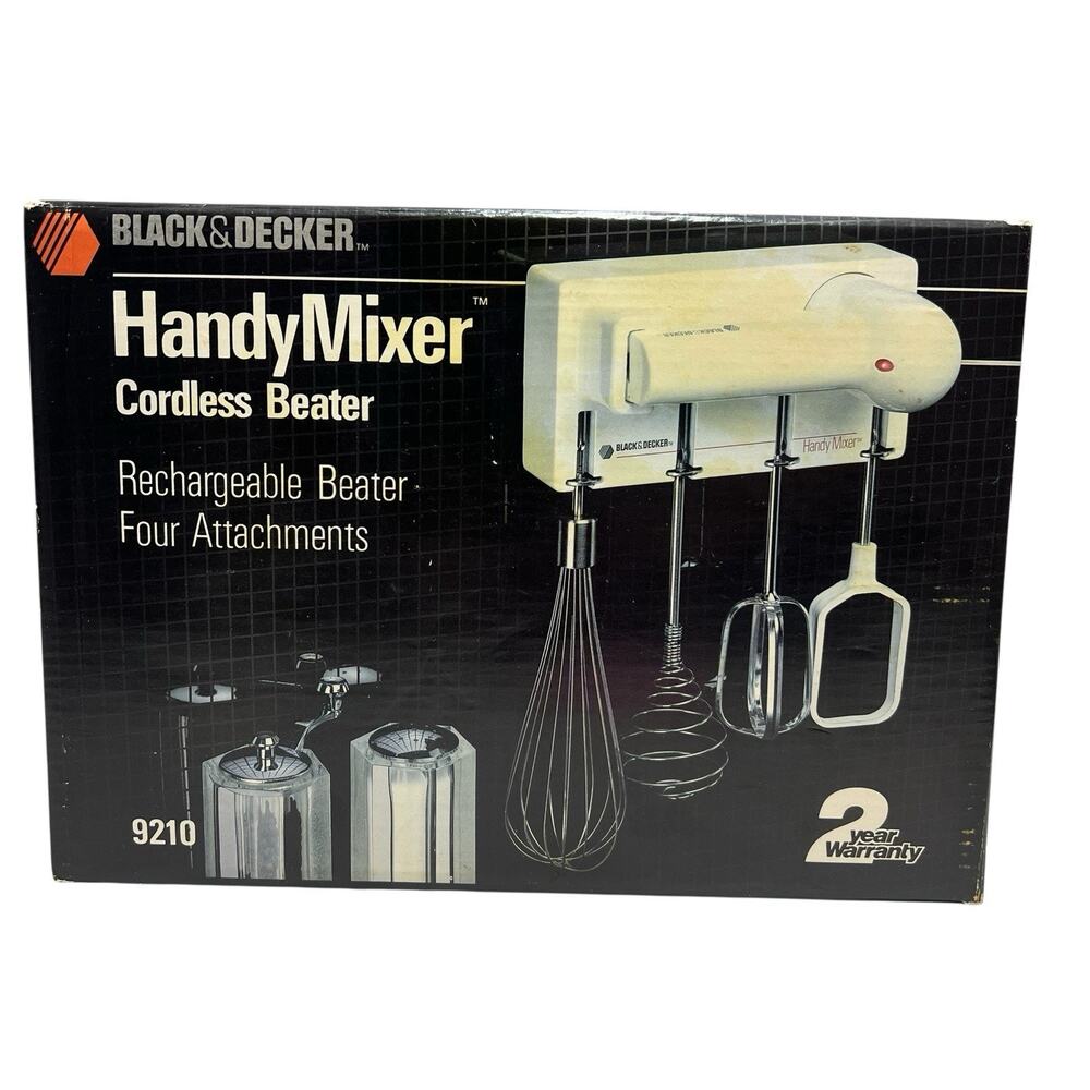 Vintage Black & Decker 9210 HandyMixer Cordless Beater Working New Open Box